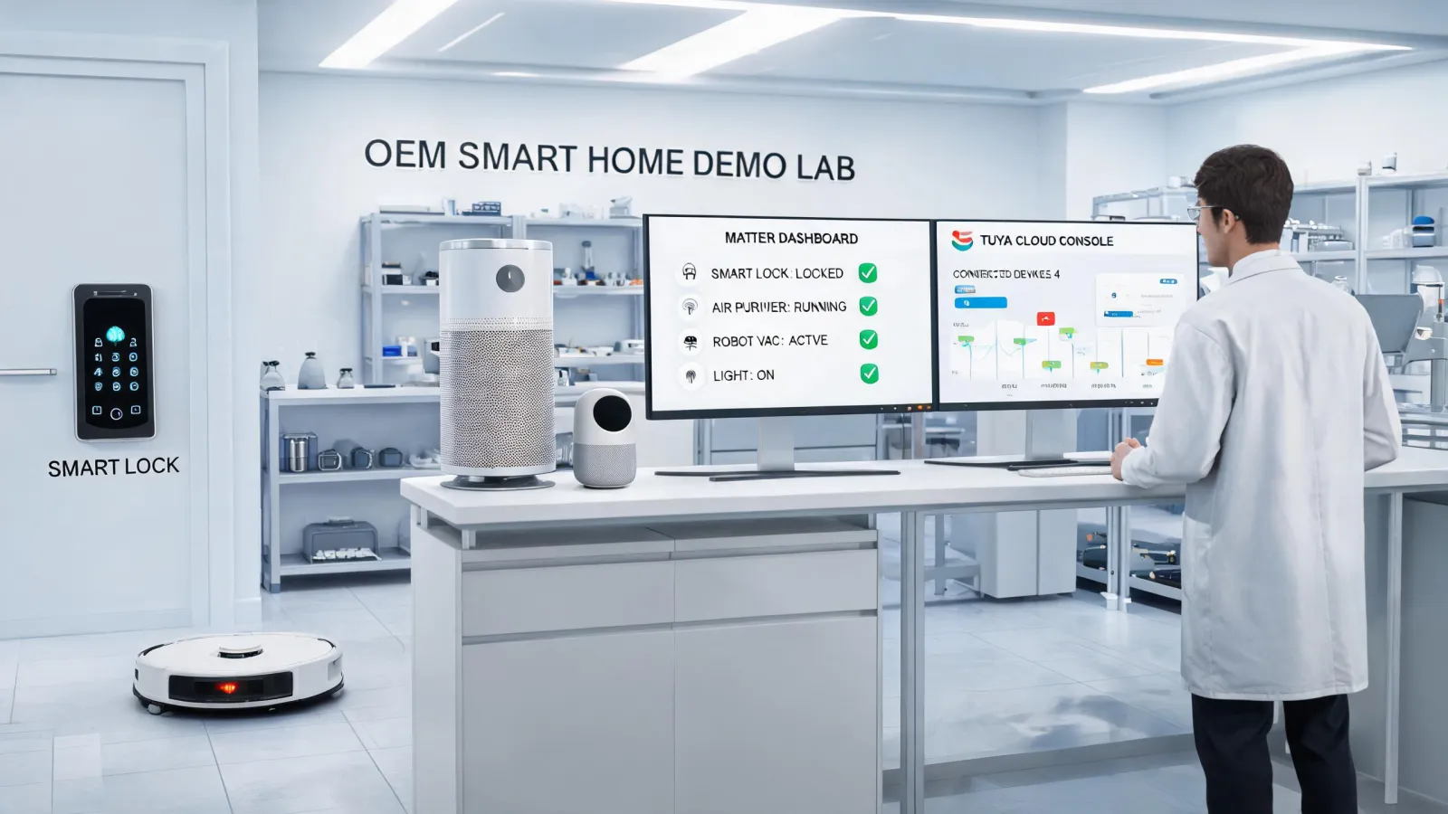 Smart living demo hub with connected appliances